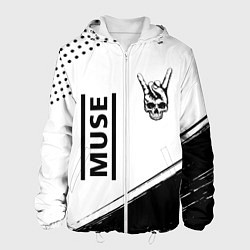 Мужская куртка Muse и рок символ на светлом фоне