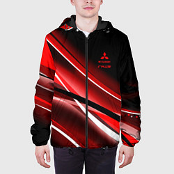 Куртка с капюшоном мужская Mitsubishi emblem Митсубиши, цвет: 3D-черный — фото 2
