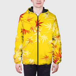 Куртка с капюшоном мужская Листья японского клена, цвет: 3D-черный — фото 2