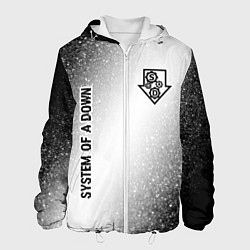 Куртка с капюшоном мужская System of a Down glitch на светлом фоне: надпись,, цвет: 3D-белый