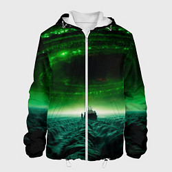 Куртка с капюшоном мужская Космический шторм, цвет: 3D-белый