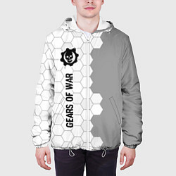 Куртка с капюшоном мужская Gears of War glitch на светлом фоне: по-вертикали, цвет: 3D-белый — фото 2