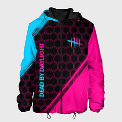 Куртка с капюшоном мужская Dead by Daylight - neon gradient: надпись, символ, цвет: 3D-черный