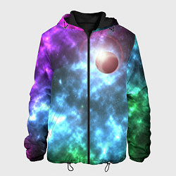Куртка с капюшоном мужская Планета в космическом пространстве, цвет: 3D-черный
