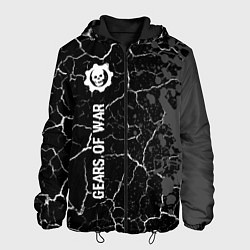 Куртка с капюшоном мужская Gears of War glitch на темном фоне: по-вертикали, цвет: 3D-черный