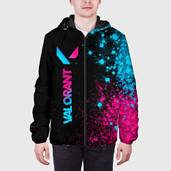 Куртка с капюшоном мужская Valorant - neon gradient: по-вертикали, цвет: 3D-черный — фото 2