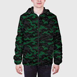 Куртка с капюшоном мужская Точечный камуфляжный узор Spot camouflage pattern, цвет: 3D-черный — фото 2