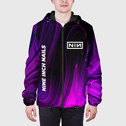 Куртка с капюшоном мужская Nine Inch Nails violet plasma, цвет: 3D-черный — фото 2