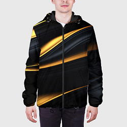 Куртка с капюшоном мужская Black gold texture, цвет: 3D-черный — фото 2