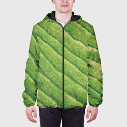 Куртка с капюшоном мужская Травяной паттерн, цвет: 3D-черный — фото 2