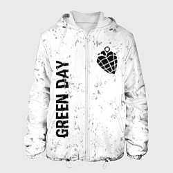 Мужская куртка Green Day glitch на светлом фоне: надпись, символ