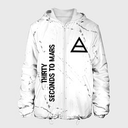 Мужская куртка Thirty Seconds to Mars glitch на светлом фоне: над