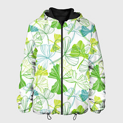 Куртка с капюшоном мужская Зеленая листва, цвет: 3D-черный