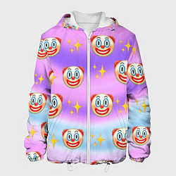 Куртка с капюшоном мужская Узор с Клоунами, цвет: 3D-белый