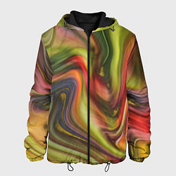Куртка с капюшоном мужская Abstraction waves, цвет: 3D-черный