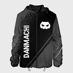 Куртка с капюшоном мужская DanMachi glitch на темном фоне: надпись, символ, цвет: 3D-черный