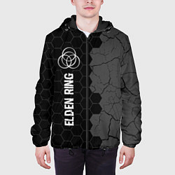 Куртка с капюшоном мужская Elden Ring glitch на темном фоне: по-вертикали, цвет: 3D-черный — фото 2