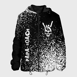 Мужская куртка Papa Roach и рок символ на темном фоне