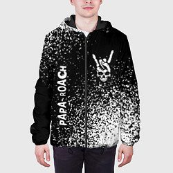 Куртка с капюшоном мужская Papa Roach и рок символ на темном фоне, цвет: 3D-черный — фото 2