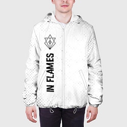 Куртка с капюшоном мужская In Flames glitch на светлом фоне: по-вертикали, цвет: 3D-белый — фото 2