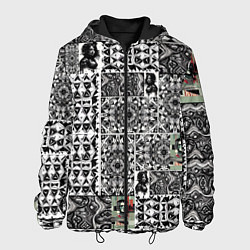 Куртка с капюшоном мужская Орнамент древних цивилизаций, цвет: 3D-черный