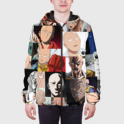 Куртка с капюшоном мужская Saitama - many faces, цвет: 3D-черный — фото 2