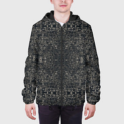 Куртка с капюшоном мужская Черная каллиграфия, цвет: 3D-черный — фото 2