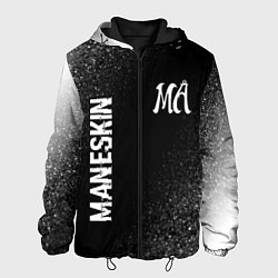 Куртка с капюшоном мужская Maneskin glitch на темном фоне: надпись, символ, цвет: 3D-черный