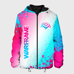 Куртка с капюшоном мужская Warframe neon gradient style: надпись, символ, цвет: 3D-черный