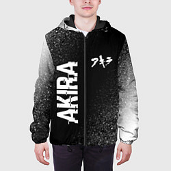 Куртка с капюшоном мужская Akira glitch на темном фоне: надпись, символ, цвет: 3D-черный — фото 2