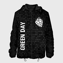 Мужская куртка Green Day glitch на темном фоне: надпись, символ
