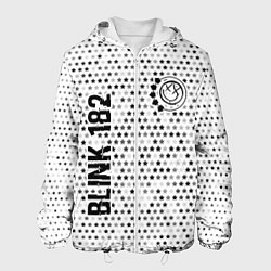 Куртка с капюшоном мужская Blink 182 glitch на светлом фоне: надпись, символ, цвет: 3D-белый