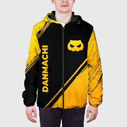 Куртка с капюшоном мужская DanMachi - gold gradient: надпись, символ, цвет: 3D-черный — фото 2
