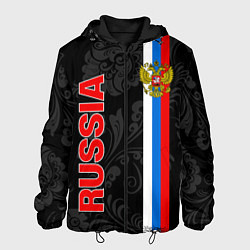 Куртка с капюшоном мужская Russia black style, цвет: 3D-черный