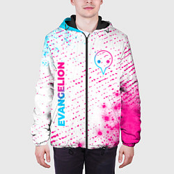 Куртка с капюшоном мужская Evangelion neon gradient style: надпись, символ, цвет: 3D-черный — фото 2