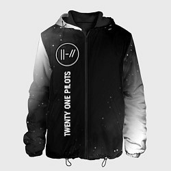 Куртка с капюшоном мужская Twenty One Pilots glitch на темном фоне: по-вертик, цвет: 3D-черный