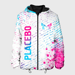 Куртка с капюшоном мужская Placebo neon gradient style: надпись, символ, цвет: 3D-черный