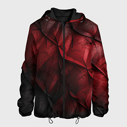 Куртка с капюшоном мужская Black red texture, цвет: 3D-черный