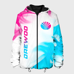 Куртка с капюшоном мужская Daewoo neon gradient style: надпись, символ, цвет: 3D-черный