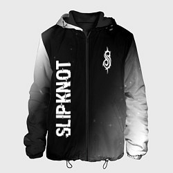 Куртка с капюшоном мужская Slipknot glitch на темном фоне: надпись, символ, цвет: 3D-черный