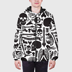 Куртка с капюшоном мужская Human osteology, цвет: 3D-черный — фото 2