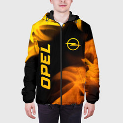 Куртка с капюшоном мужская Opel - gold gradient: надпись, символ, цвет: 3D-черный — фото 2