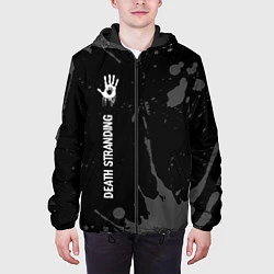 Куртка с капюшоном мужская Death Stranding glitch на темном фоне: по-вертикал, цвет: 3D-черный — фото 2