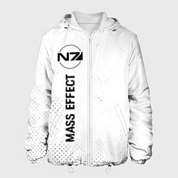 Мужская куртка Mass Effect glitch на светлом фоне: по-вертикали
