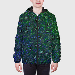 Куртка с капюшоном мужская Изумрудный космос, цвет: 3D-черный — фото 2