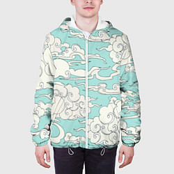Куртка с капюшоном мужская Fly clouds, цвет: 3D-белый — фото 2