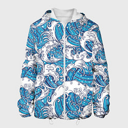 Куртка с капюшоном мужская Sea waves, цвет: 3D-белый