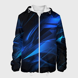 Куртка с капюшоном мужская Black blue texture, цвет: 3D-белый