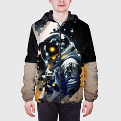 Куртка с капюшоном мужская Космонавт в скафандре - набросок, цвет: 3D-черный — фото 2