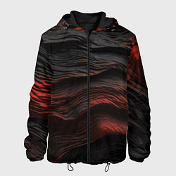 Куртка с капюшоном мужская Black red texture, цвет: 3D-черный